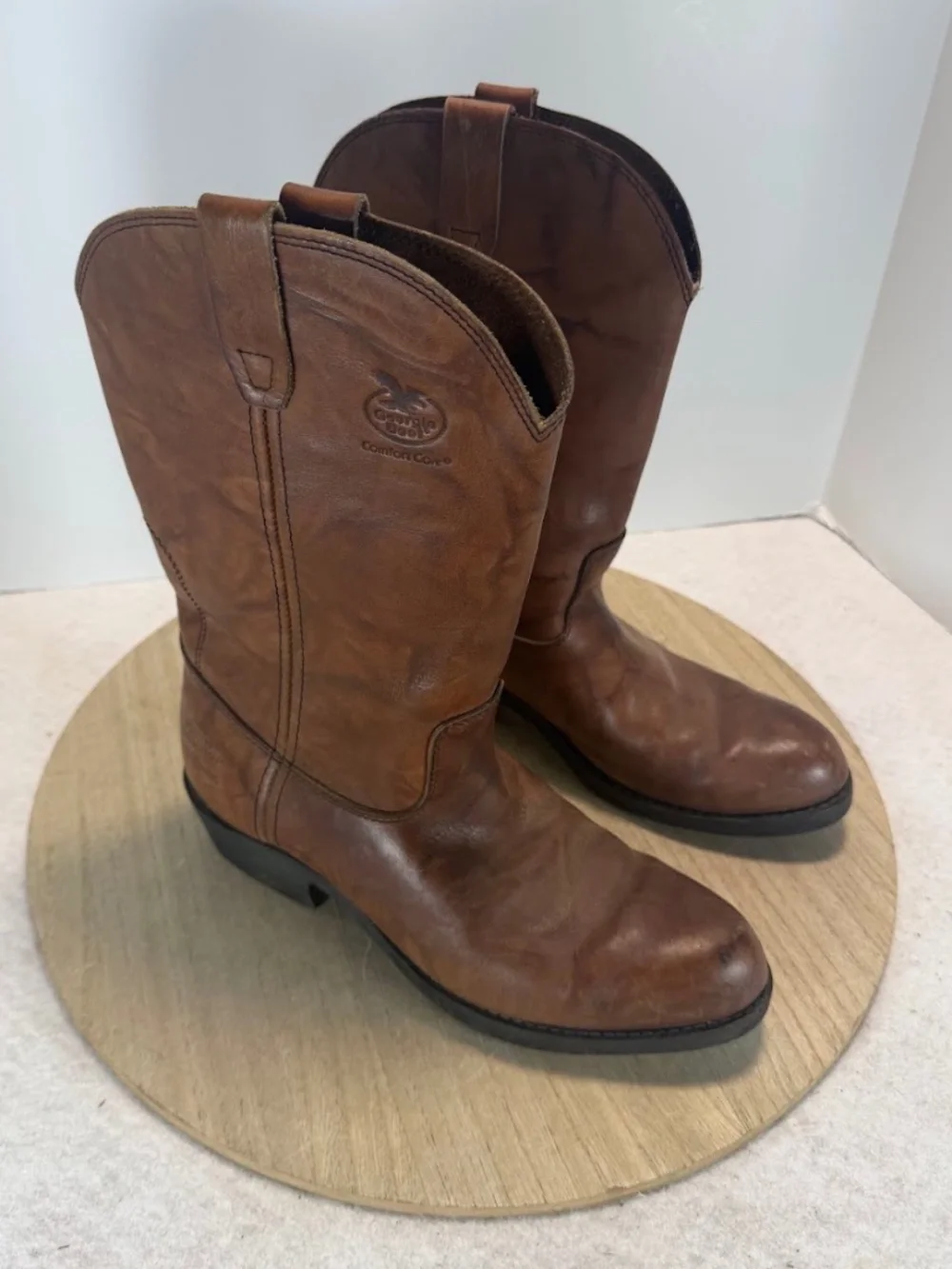 Georgia Boot G5755 Farm Ranch Comfort Core Leather Boots Men's 9.5M Brown
